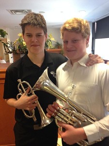 Alex and Jonah are two of our youth who participate in the Senior Brass Band.