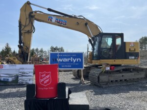 Backhoe and podium