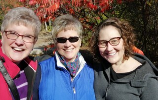 3 ladies enjoying a fall walk